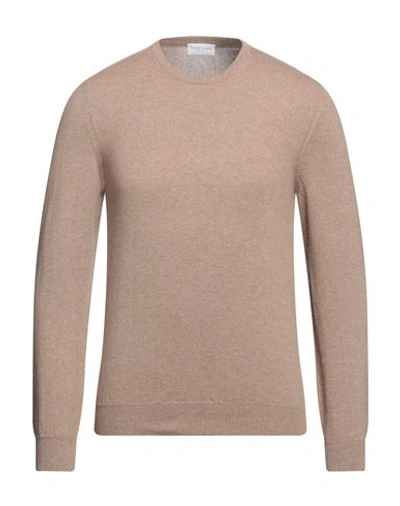 Shop Franz Kraler Man Sweater Camel Size 48 Cashmere In Beige