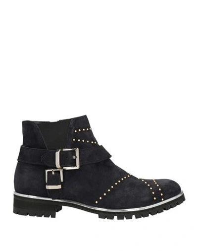 Shop Bruglia Woman Ankle Boots Navy Blue Size 8 Soft Leather