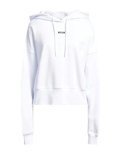 Msgm Woman Sweatshirt White Size M Cotton In White