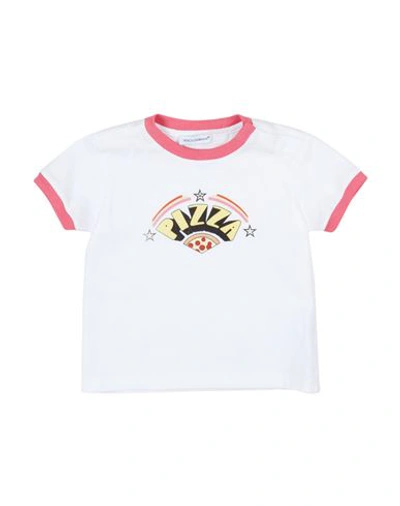 Shop Dolce & Gabbana Newborn Girl T-shirt White Size 3 Cotton