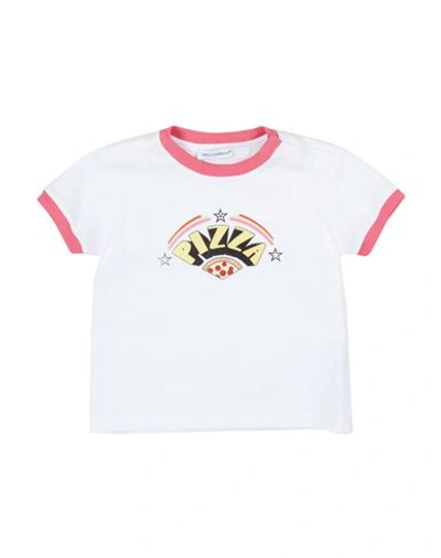 Dolce & Gabbana Newborn Girl T-shirt White Size 3 Cotton In White