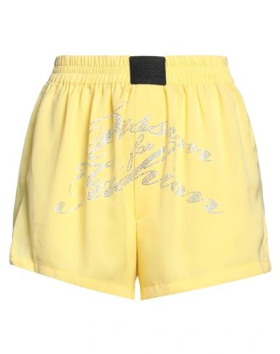 Shop Gcds Woman Shorts & Bermuda Shorts Yellow Size 3xl Polyester