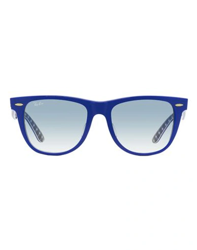 Shop Ray Ban Ray-ban Ray-ban Low Bridge Fit Rb2140f Sunglasses Sunglasses Blue Size 54 Acetate