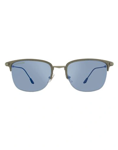 Shop Longines Rectangular Lg0022 Sunglasses Man Sunglasses Blue Size 53 Metal