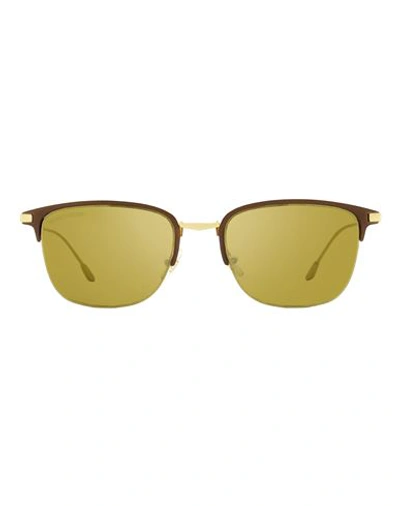 Shop Longines Rectangular Lg0022 Sunglasses Man Sunglasses Brown Size 53 Metal