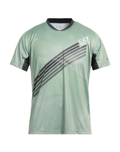 Shop Ea7 Man T-shirt Light Green Size Xs Polyester