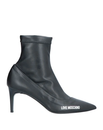 Shop Love Moschino Woman Ankle Boots Black Size 9 Textile Fibers