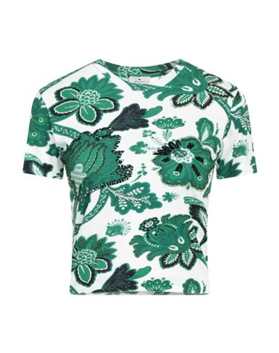 Shop Etro Woman T-shirt Emerald Green Size S Cotton, Elastane