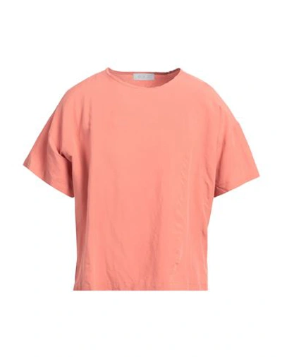 Shop C.9.3 Man T-shirt Salmon Pink Size Xl Viscose, Linen