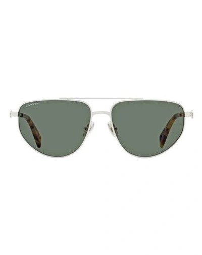Shop Lanvin Modified Avaitor Lnv105s Sunglasses Sunglasses Silver Size 58 Metal, Acetate