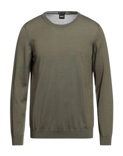 Shop Hugo Boss Boss Man Sweater Military Green Size 3xl Virgin Wool