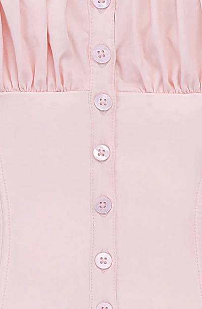 House Of Cb Kitty Puff Sleeve Corset Crop Top In Soft Peach