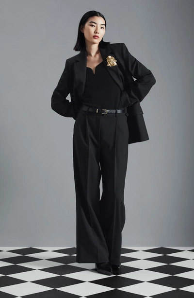 Shop & Other Stories High Waist Wide Leg Trousers In Black