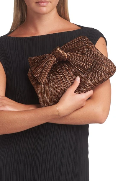 Loeffler Randall Rayne Small Pleated Bow Frame Clutch In Mocha