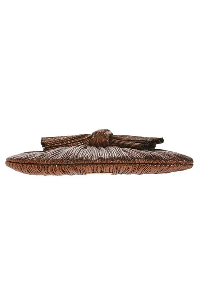 Loeffler Randall Rayne Small Pleated Bow Frame Clutch In Mocha