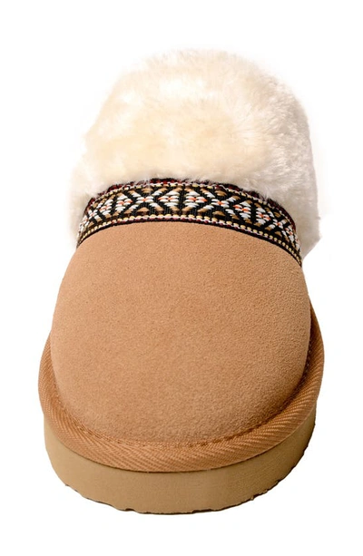 Minnetonka Corie Faux Fur Scuff Slipper In Cinnamon