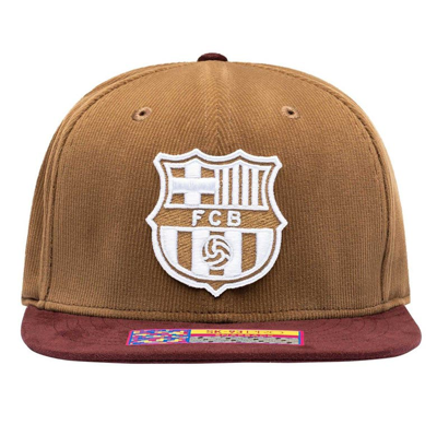 Shop Fan Ink Brown Barcelona Cognac Snapback Hat