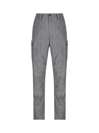 Shop Brunello Cucinelli Straight Leg Cargo Trousers In Grey
