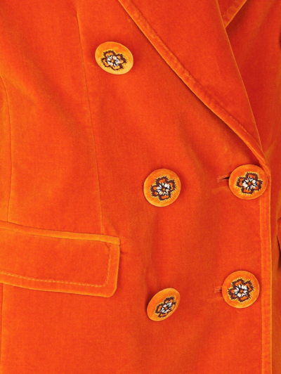 Shop Etro Double Breasted Velvet Jacket