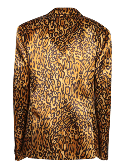 Shop Moschino Animal-printed Single-breasted Tailored Blazer