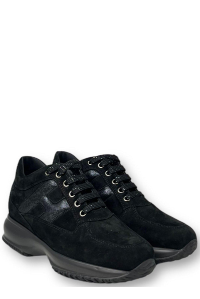 Shop Hogan Interactive Lace-up Sneakers In B999