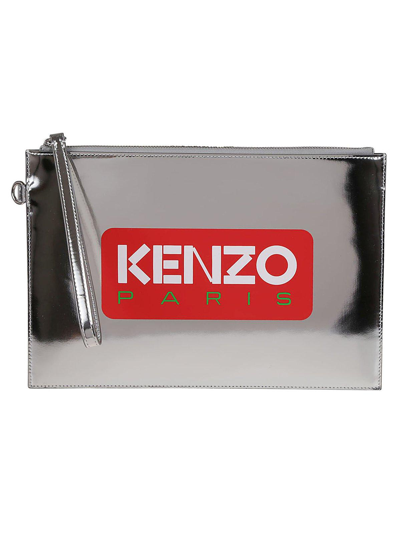 Shop Kenzo Large Logo Printed Clutch Bag