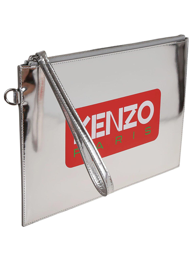 Shop Kenzo Large Logo Printed Clutch Bag