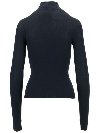 Shop Off-white Off-logo High Neck Long-sleeved Jumper In Blue