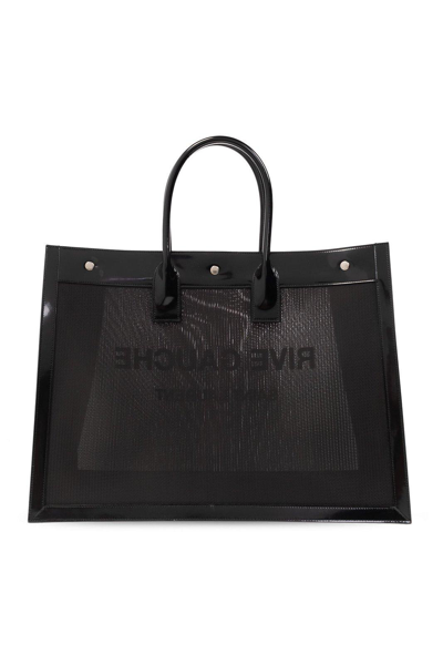 Shop Saint Laurent Rive Gauche Top Handle Bag In Nero