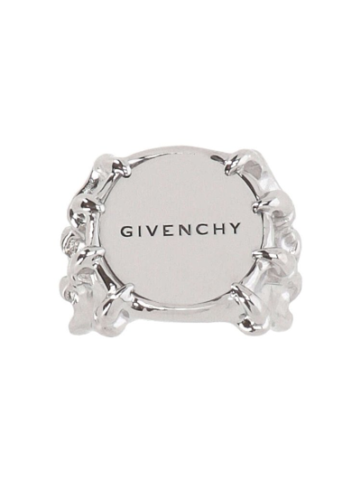 Shop Givenchy G Skull Ring In Silver