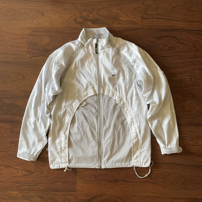 Pre owned Nike X Vintage Nike Uptempo Swoosh Y2k Drill Light Zip Jacket In White ModeSens