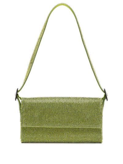 Shop Benedetta Bruzziches Vittissima La Petite Crystal-embellished Clutch Bag In Green