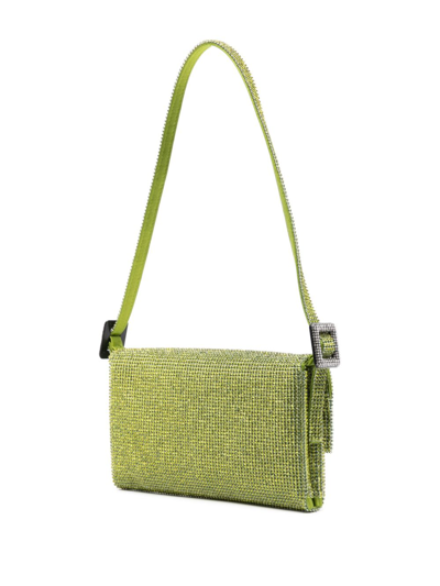 Shop Benedetta Bruzziches Vittissima La Petite Crystal-embellished Clutch Bag In Green