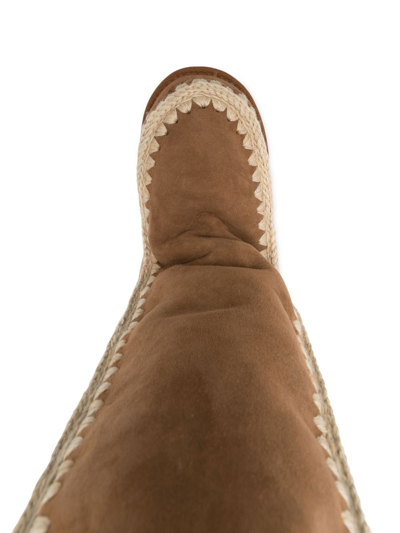 Shop Mou Eskimo 40 Suede Boots In Brown