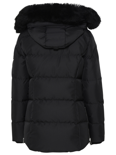 Shop Moose Knuckles Woman  Cloud 3q' Black Polyester Down Jacket