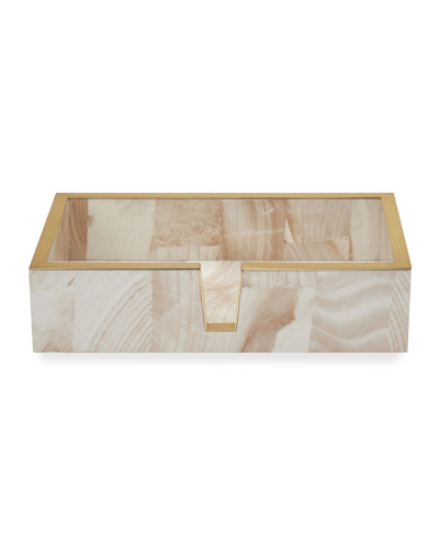 Pigeon & Poodle Palermo Ii Rectangular Hand Towel Tray In Faux Clamstone