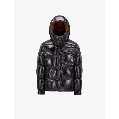 Shop Moncler Men's Black Karakorum Brand-embroidered Padded Regular-fit Shell-down Jacket