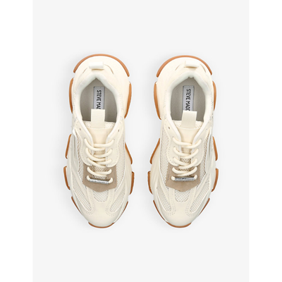 Shop Steve Madden Possession E 15 C Conrast-panel Woven Low-top Trainers In White