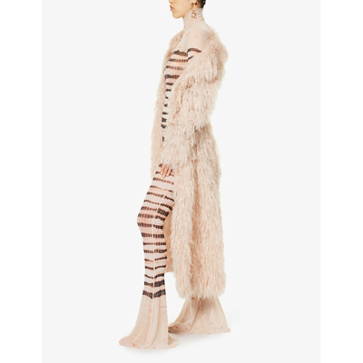 Shop Jean Paul Gaultier Women's Ecru Brown X Knwls Abstract-print Woven Trousers