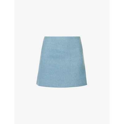 Ganni Recycled Wool-blend Miniskirt In Heather