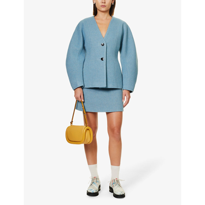 Ganni Recycled Wool-blend Miniskirt In Heather