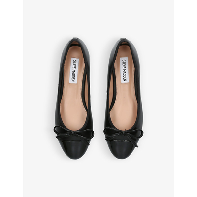 Steve Madden Ellison Womens Faux Leather Slip-on Ballet Flats In Black