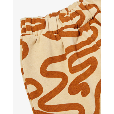 Shop Organic Zoo Beige Journey Abstract-pattern Organic Cotton-jersey Trousers 3 Months-3 Years