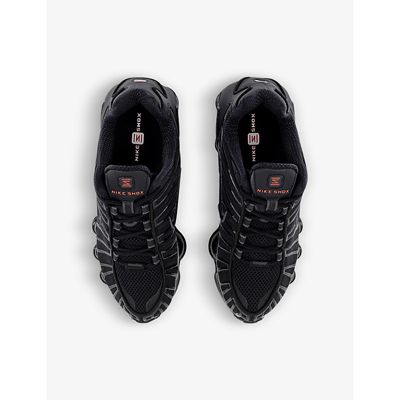 Shop Nike Women's Black Orange Shox Tl Leather, Mesh And Shell Low-top Trainers