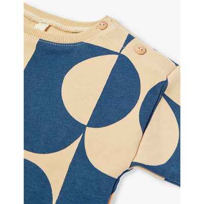 Shop Organic Zoo Blue Azulejos Abstract-pattern Organic Cotton-jersey Sweatshirt 3 Months-3 Years