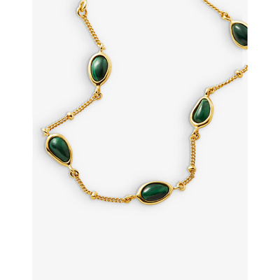 Missoma Womens Gold Mala 18ct Recycled Yellow Gold-plated Vermeil Sterling-silver And Malachite Brac In Gold