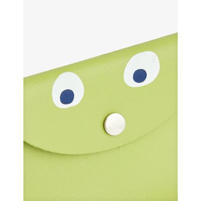 Shop Ark Colour Design Womens Apple Green Google Eye Front-flap Leather Purse