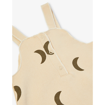 Shop Organic Zoo Beige Midnight Moon-pattern Organic Cotton-jersey Salopette 0 Months-12 Months