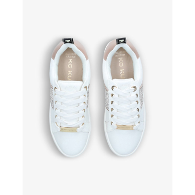 Shop Kg Kurt Geiger Lighter Gem Faux-leather Low-top Trainers In White