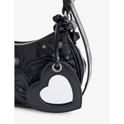 Shop Balenciaga Women's Black Le Cagole Xs Leather Shoulder Bag